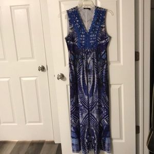 Long bright blue dress